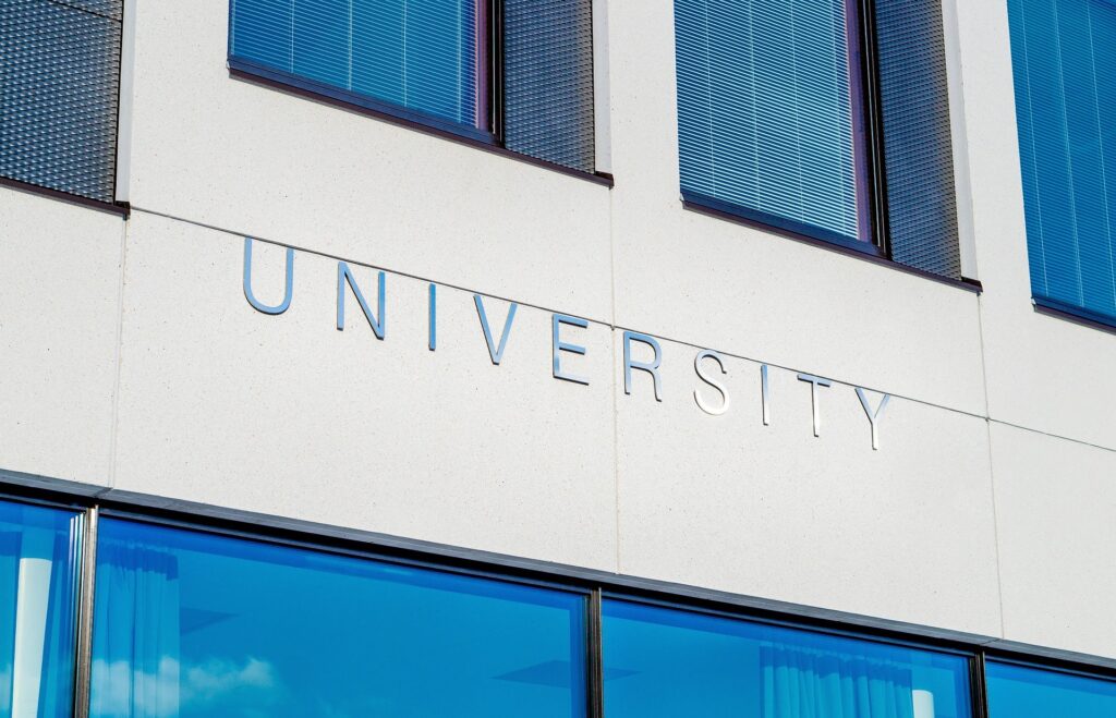 University Sign with Windows in Indiana
