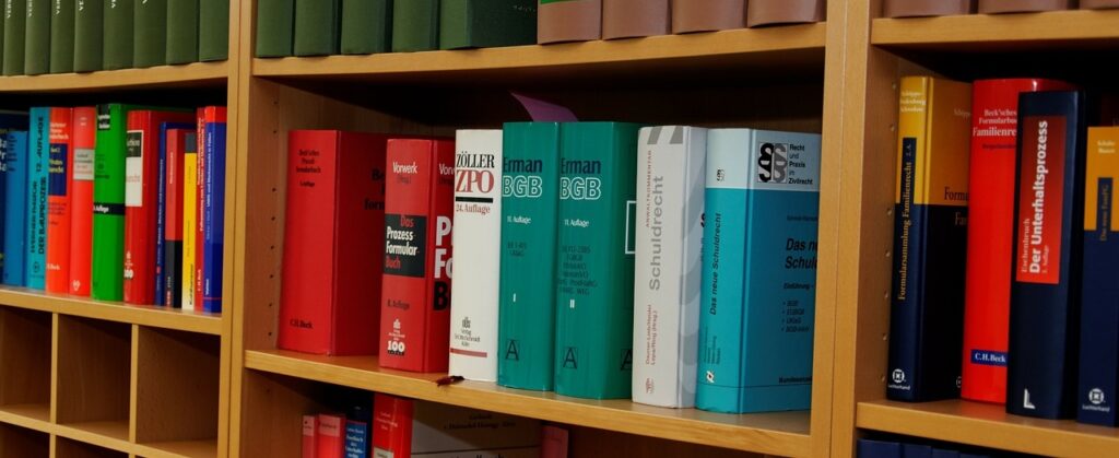 Bookcase of law books